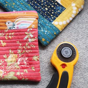 QUILT AS YOU GO ZIPPER POUCH WITH STACEY
